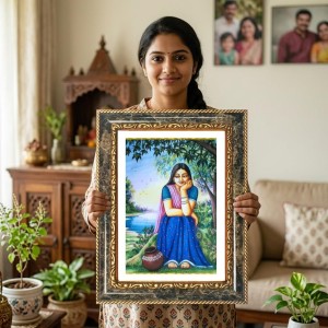Radhaa Decorative Photo Frame With White Mount | Premium Wall & Tabletop Picture Frame | Home, Office & Temple Decoration | 8x12 Inch (Pack Of 1) (F32625)
