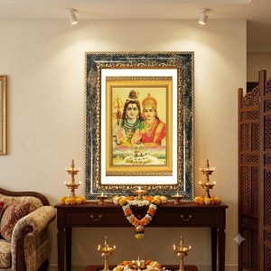 Shiva And Parvati Decorative Photo Frame With White Mount | Premium Wall & Tabletop Picture Frame | Home, Office & Temple Decoration | 8x12 Inch (Pack Of 1) (F31509) Shiva And Parvati Decorative Photo Frame With White Mount | Premium Wall & Tabletop Picture Frame | Home, Office & Temple Decoration | 8x12 Inch (Pack Of 1) (F31509)