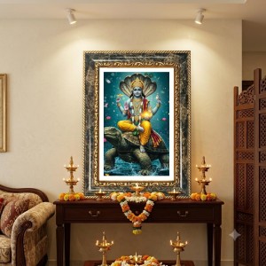 Rama Sita Decorative Photo Frame With White Mount | Premium Wall & Tabletop Picture Frame | Home, Office & Temple Decoration | 12x16 Inch (Pack Of 1) (F33124)