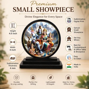 Car Dashboard Wooden Lord Shiva, Parvati, and Ganesha Showpiece | 4 X 4.5 Inch Sublimation Printed Decorative Stand | 4 Mm MDF | Home Decor | Made in India (F33322) Car Dashboard Wooden Lord Shiva, Parvati, and Ganesha Showpiece | 4 X 4.5 Inch Sublimation Printed Decorative Stand | 4 Mm MDF | Home Decor | Made in India (F33322)