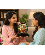 Car Dashboard Wooden Lord Murgan and Valli Showpiece | 4 X 4.5 Inch Sublimation Printed Decorative Stand | 4 Mm MDF | Home Decor | Made in India (F33473)