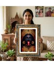 Yashoda And Baby Krishna Decorative Photo Frame With White Mount | Premium Wall & Tabletop Picture Frame | Home, Office & Temple Decoration | 12x16 Inch (Pack Of 1) (F33221)