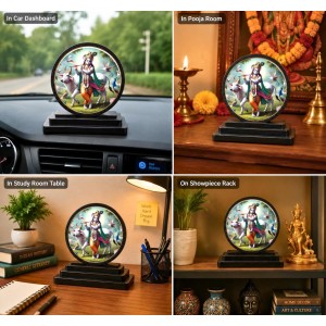 Car Dashboard Wooden Lord Krishna Showpiece | 4 X 4.5 Inch Sublimation Printed Decorative Stand | 4 Mm MDF | Home Decor | Made in India (F33743) Car Dashboard Wooden Lord Krishna Showpiece | 4 X 4.5 Inch Sublimation Printed Decorative Stand | 4 Mm MDF | Home Decor | Made in India (F33743)