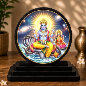 Car Dashboard Wooden Lord Vishnu & Goddess Lakshmi Showpiece | 4 X 4.5 Inch Sublimation Printed Decorative Stand | 4 Mm MDF | Home Decor | Made in India (F33311) Car Dashboard Wooden Lord Vishnu & Goddess Lakshmi Showpiece | 4 X 4.5 Inch Sublimation Printed Decorative Stand | 4 Mm MDF | Home Decor | Made in India (F33311)
