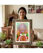 Shiva Family Decorative Photo Frame With White Mount | Premium Wall & Tabletop Picture Frame | Home, Office & Temple Decoration | 12x16 Inch (Pack Of 1) (F33084)