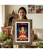 Rama Sita Decorative Photo Frame With White Mount | Premium Wall & Tabletop Picture Frame | Home, Office & Temple Decoration | 12x16 Inch (Pack Of 1) (F31223)