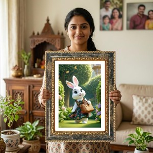 Rabbit Decorative Photo Frame With White Mount | Premium Wall & Tabletop Picture Frame | Home, Office & Temple Decoration | 8x12 Inch (Pack Of 1) (F31442) Rabbit Decorative Photo Frame With White Mount | Premium Wall & Tabletop Picture Frame | Home, Office & Temple Decoration | 8x12 Inch (Pack Of 1) (F31442)