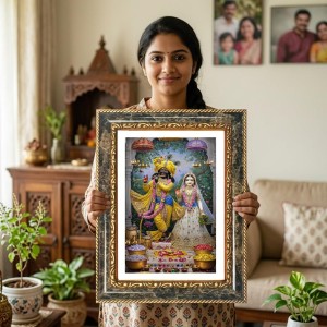 Saraswati Decorative Photo Frame With White Mount | Premium Wall & Tabletop Picture Frame | Home, Office & Temple Decoration | 12x16 Inch (Pack Of 1) (F31515) Saraswati Decorative Photo Frame With White Mount | Premium Wall & Tabletop Picture Frame | Home, Office & Temple Decoration | 12x16 Inch (Pack Of 1) (F31515)