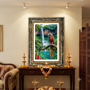 Macaw Decorative Photo Frame With White Mount | Premium Wall & Tabletop Picture Frame | Home, Office & Temple Decoration | 10x14 Inch (Pack Of 1) (F31459)