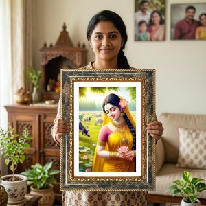 Radhaa Decorative Photo Frame With White Mount | Premium Wall & Tabletop Picture Frame | Home, Office & Temple Decoration | 8x12 Inch (Pack Of 1) (F31489)