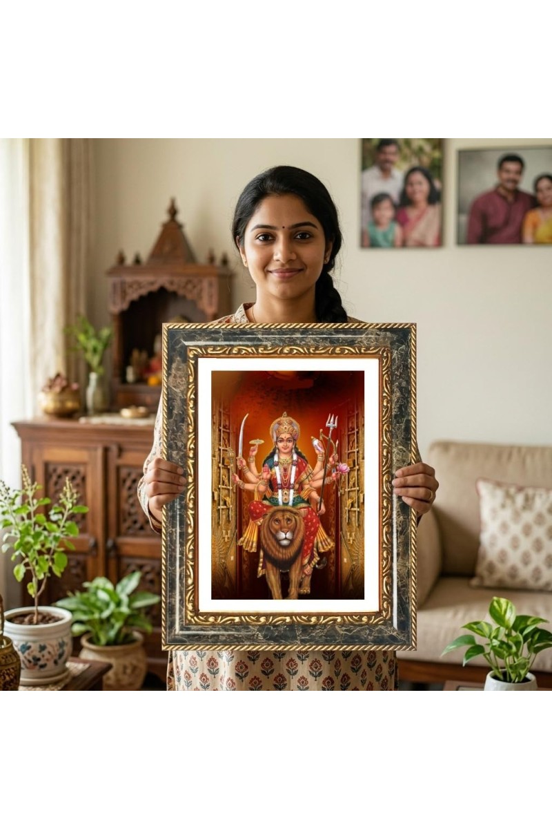 Medusa Decorative Photo Frame With White Mount | Premium Wall & Tabletop Picture Frame | Home, Office & Temple Decoration | 12x16 Inch (Pack Of 1) (F33182)