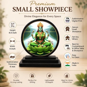 Car Dashboard Wooden Goddess Lakshmi Showpiece | 4 X 4.5 Inch Sublimation Printed Decorative Stand | 4 Mm MDF | Home Decor | Made in India (F33604) Car Dashboard Wooden Goddess Lakshmi Showpiece | 4 X 4.5 Inch Sublimation Printed Decorative Stand | 4 Mm MDF | Home Decor | Made in India (F33604)