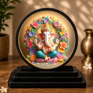 Car Dashboard Wooden Lord Ganeshaa Showpiece | 4 X 4.5 Inch Sublimation Printed Decorative Stand | 4 Mm MDF | Home Decor | Made in India (F33426) Car Dashboard Wooden Lord Ganeshaa Showpiece | 4 X 4.5 Inch Sublimation Printed Decorative Stand | 4 Mm MDF | Home Decor | Made in India (F33426)