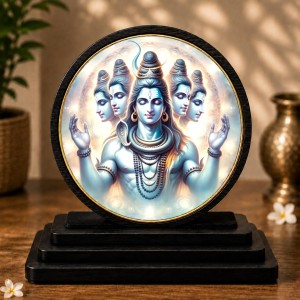 Car Dashboard Wooden Lord Shiva Showpiece | 4 X 4.5 Inch Sublimation Printed Decorative Stand | 4 Mm MDF | Home Decor | Made in India (F33323) Car Dashboard Wooden Lord Shiva Showpiece | 4 X 4.5 Inch Sublimation Printed Decorative Stand | 4 Mm MDF | Home Decor | Made in India (F33323)