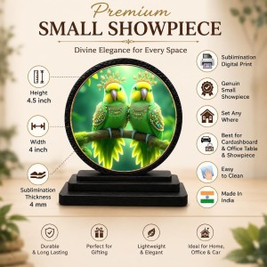 Car Dashboard Wooden Parrot Pair Showpiece | 4 X 4.5 Inch Sublimation Printed Decorative Stand | 4 Mm MDF | Home Decor | Made in India (F33384) Car Dashboard Wooden Parrot Pair Showpiece | 4 X 4.5 Inch Sublimation Printed Decorative Stand | 4 Mm MDF | Home Decor | Made in India (F33384)