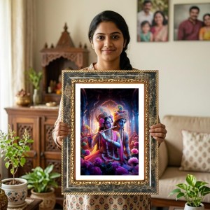 Radhaa Krishna Decorative Photo Frame With White Mount | Premium Wall & Tabletop Picture Frame | Home, Office & Temple Decoration | 8x12 Inch (Pack Of 1) (F31462) Radhaa Krishna Decorative Photo Frame With White Mount | Premium Wall & Tabletop Picture Frame | Home, Office & Temple Decoration | 8x12 Inch (Pack Of 1) (F31462)