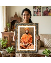 Swami Vivekananda Decorative Photo Frame With White Mount | Premium Wall & Tabletop Picture Frame | Home, Office & Temple Decoration | 10x14 Inch (Pack Of 1) (F32495)