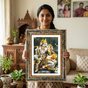 Radhaa Krishna Decorative Photo Frame With White Mount | Premium Wall & Tabletop Picture Frame | Home, Office & Temple Decoration | 8x12 Inch (Pack Of 1) (F31369) Radhaa Krishna Decorative Photo Frame With White Mount | Premium Wall & Tabletop Picture Frame | Home, Office & Temple Decoration | 8x12 Inch (Pack Of 1) (F31369)