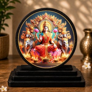 Car Dashboard Wooden Goddess Lakshmi Showpiece | 4 X 4.5 Inch Sublimation Printed Decorative Stand | 4 Mm MDF | Home Decor | Made in India (F33284) Car Dashboard Wooden Goddess Lakshmi Showpiece | 4 X 4.5 Inch Sublimation Printed Decorative Stand | 4 Mm MDF | Home Decor | Made in India (F33284)