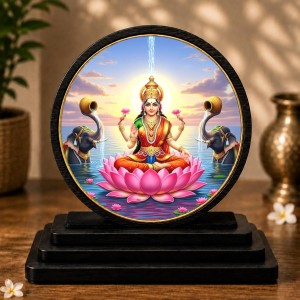 Car Dashboard Wooden Goddess Lakshmi Showpiece | 4 X 4.5 Inch Sublimation Printed Decorative Stand | 4 Mm MDF | Home Decor | Made in India (F33665) Car Dashboard Wooden Goddess Lakshmi Showpiece | 4 X 4.5 Inch Sublimation Printed Decorative Stand | 4 Mm MDF | Home Decor | Made in India (F33665)