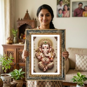 Cubist-style Depiction Of The Madonna And Child (the Virgin Mary Holding The Infant Jesus) Decorative Photo Frame With White Mount | Premium Wall & Tabletop Picture Frame | Home, Office & Temple Decor Cubist-style Depiction Of The Madonna And Child (the Virgin Mary Holding The Infant Jesus) Decorative Photo Frame With White Mount | Premium Wall & Tabletop Picture Frame | Home, Office & Temple Decor