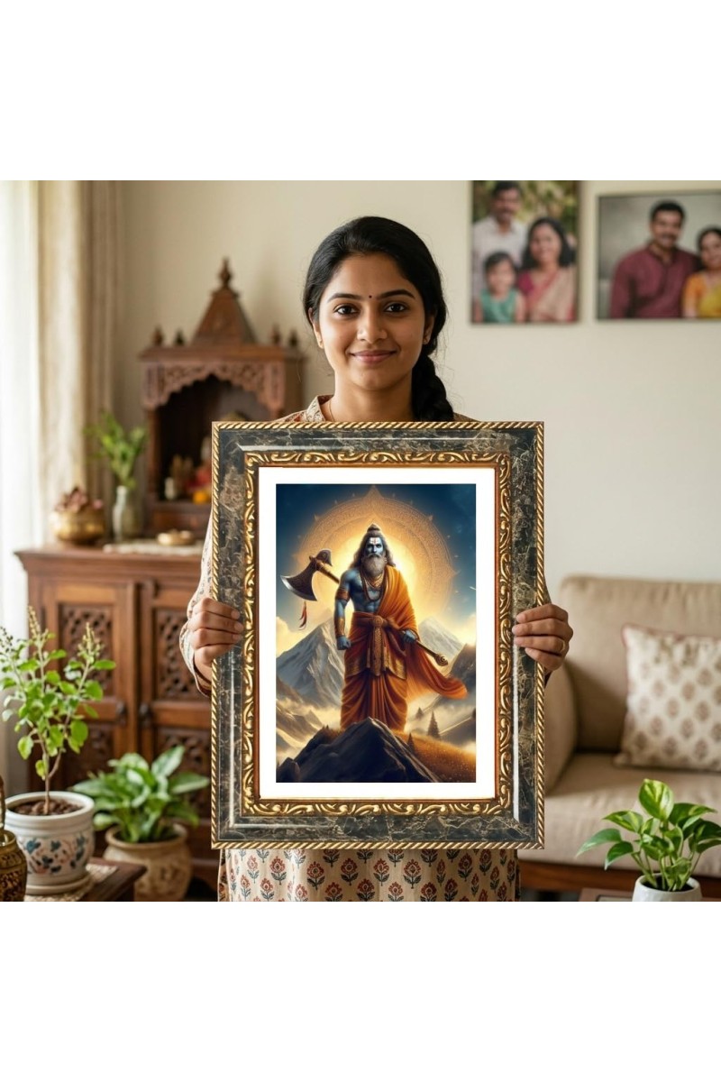 Parashuram Decorative Photo Frame With White Mount | Premium Wall & Tabletop Picture Frame | Home, Office & Temple Decoration | 8x12 Inch (Pack Of 1) (F33072)