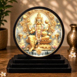 Car Dashboard Wooden Lord Kuber Showpiece | 4 X 4.5 Inch Sublimation Printed Decorative Stand | 4 Mm MDF | Home Decor | Made in India (F33427)