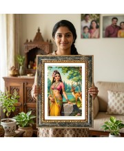 Shakuntala Decorative Photo Frame With White Mount | Premium Wall & Tabletop Picture Frame | Home, Office & Temple Decoration | 10x14 Inch (Pack Of 1) (F33108)
