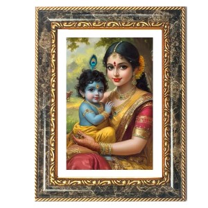 Yashoda And Baby Krishna Decorative Photo Frame With White Mount | Premium Wall & Tabletop Picture Frame | Home, Office & Temple Decoration | 10x14 Inch (Pack Of 1) (F33221) Yashoda And Baby Krishna Decorative Photo Frame With White Mount | Premium Wall & Tabletop Picture Frame | Home, Office & Temple Decoration | 10x14 Inch (Pack Of 1) (F33221)