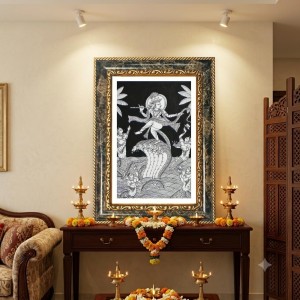 Radhaa Krishna Decorative Photo Frame With White Mount | Premium Wall & Tabletop Picture Frame | Home, Office & Temple Decoration | 12x16 Inch (Pack Of 1) (F31340)
