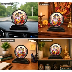 Car Dashboard Wooden Lord Vishnu and Goddess Lakshmi Showpiece | 4 X 4.5 Inch Sublimation Printed Decorative Stand | 4 Mm MDF | Home Decor | Made in India (F33288) Car Dashboard Wooden Lord Vishnu and Goddess Lakshmi Showpiece | 4 X 4.5 Inch Sublimation Printed Decorative Stand | 4 Mm MDF | Home Decor | Made in India (F33288)