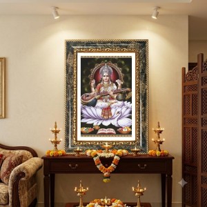 Parrot Decorative Photo Frame With White Mount | Premium Wall & Tabletop Picture Frame | Home, Office & Temple Decoration | 12x16 Inch (Pack Of 1) (F31254)