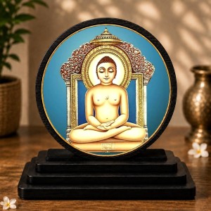 Car Dashboard Wooden Lord Mahavir Swami Jain Showpiece | 4 X 4.5 Inch Sublimation Printed Decorative Stand | 4 Mm MDF | Home Decor | Made in India (F33622) Car Dashboard Wooden Lord Mahavir Swami Jain Showpiece | 4 X 4.5 Inch Sublimation Printed Decorative Stand | 4 Mm MDF | Home Decor | Made in India (F33622)
