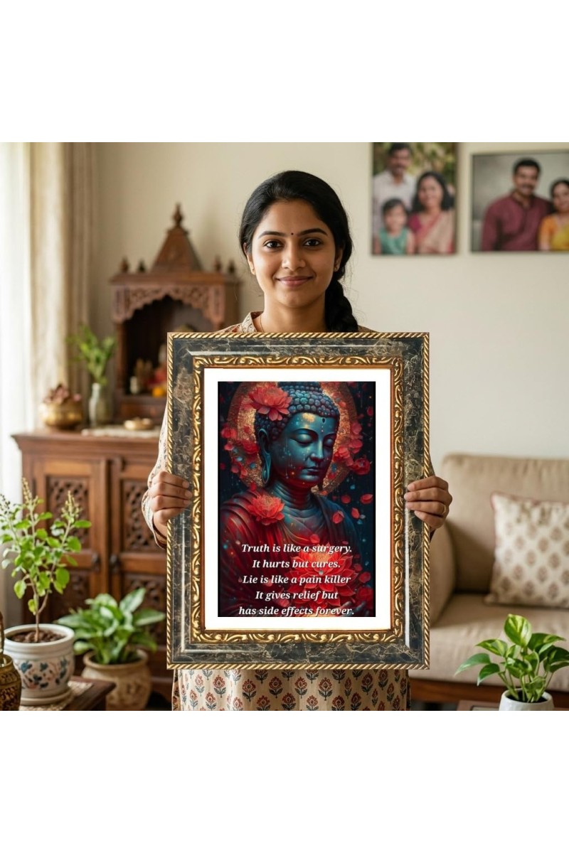 Saraswati Decorative Photo Frame With White Mount | Premium Wall & Tabletop Picture Frame | Home, Office & Temple Decoration | 12x16 Inch (Pack Of 1) (F31565)