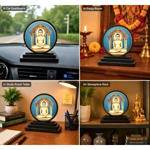 Car Dashboard Wooden Lord Mahavir Swami Jain Showpiece | 4 X 4.5 Inch Sublimation Printed Decorative Stand | 4 Mm MDF | Home Decor | Made in India (F33622) Car Dashboard Wooden Lord Mahavir Swami Jain Showpiece | 4 X 4.5 Inch Sublimation Printed Decorative Stand | 4 Mm MDF | Home Decor | Made in India (F33622)