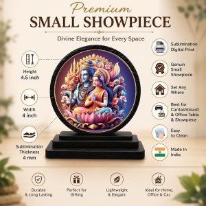 Car Dashboard Wooden Lord Shiva and Goddess Parvati Showpiece | 4 X 4.5 Inch Sublimation Printed Decorative Stand | 4 Mm MDF | Home Decor | Made in India (F33701) Car Dashboard Wooden Lord Shiva and Goddess Parvati Showpiece | 4 X 4.5 Inch Sublimation Printed Decorative Stand | 4 Mm MDF | Home Decor | Made in India (F33701)