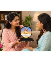 Car Dashboard Wooden Ram Parivar Showpiece | 4 X 4.5 Inch Sublimation Printed Decorative Stand | 4 Mm MDF | Home Decor | Made in India (F33496)