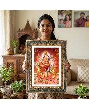 Radhaa Krishna Decorative Photo Frame With White Mount | Premium Wall & Tabletop Picture Frame | Home, Office & Temple Decoration | 12x16 Inch (Pack Of 1) (F31462)
