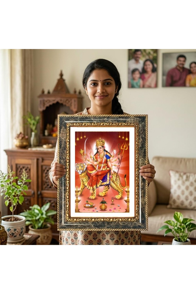 Radhaa Krishna Decorative Photo Frame With White Mount | Premium Wall & Tabletop Picture Frame | Home, Office & Temple Decoration | 12x16 Inch (Pack Of 1) (F31462)