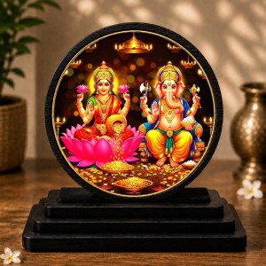 Car Dashboard Wooden Shri Lakshmi Ganeshaa Showpiece | 4 X 4.5 Inch Sublimation Printed Decorative Stand | 4 Mm MDF | Home Decor | Made in India (F33557) Car Dashboard Wooden Shri Lakshmi Ganeshaa Showpiece | 4 X 4.5 Inch Sublimation Printed Decorative Stand | 4 Mm MDF | Home Decor | Made in India (F33557)