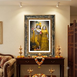 Radhaa Krishna Decorative Photo Frame With White Mount | Premium Wall & Tabletop Picture Frame | Home, Office & Temple Decoration | 12x16 Inch (Pack Of 1) (F32997) Radhaa Krishna Decorative Photo Frame With White Mount | Premium Wall & Tabletop Picture Frame | Home, Office & Temple Decoration | 12x16 Inch (Pack Of 1) (F32997)