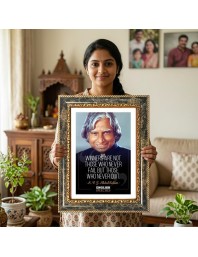 Dr. A.P.J. Abdul Kalam Accompanied By A Motivational Quote Decorative Photo Frame With White Mount | Premium Wall & Tabletop Picture Frame | Home, Office & Temple Decoration | 8x12 Inch (Pack Of 1) (