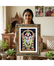 Venkateswara Swamy Decorative Photo Frame With White Mount | Premium Wall & Tabletop Picture Frame | Home, Office & Temple Decoration | 10x14 Inch (Pack Of 1) (F33097)