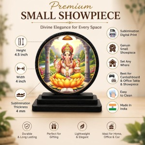 Car Dashboard Wooden Lord Ganeshaa Showpiece | 4 X 4.5 Inch Sublimation Printed Decorative Stand | 4 Mm MDF | Home Decor | Made in India (F33724) Car Dashboard Wooden Lord Ganeshaa Showpiece | 4 X 4.5 Inch Sublimation Printed Decorative Stand | 4 Mm MDF | Home Decor | Made in India (F33724)