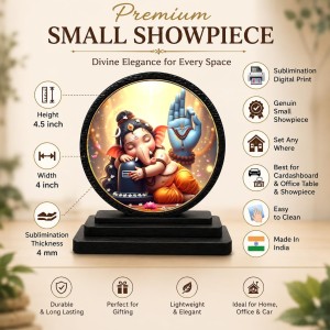 Car Dashboard Wooden Little Ganeshaa & Lord Shiva Showpiece | 4 X 4.5 Inch Sublimation Printed Decorative Stand | 4 Mm MDF | Home Decor | Made in India (F33329) Car Dashboard Wooden Little Ganeshaa & Lord Shiva Showpiece | 4 X 4.5 Inch Sublimation Printed Decorative Stand | 4 Mm MDF | Home Decor | Made in India (F33329)