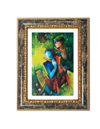 Radhaa Krishna Decorative Photo Frame With White Mount | Premium Wall & Tabletop Picture Frame | Home, Office & Temple Decoration | 8x12 Inch (Pack Of 1) (F31391)