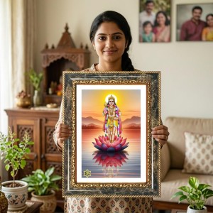 Murugann Decorative Photo Frame With White Mount | Premium Wall & Tabletop Picture Frame | Home, Office & Temple Decoration | 10x14 Inch (Pack Of 1) (F31549)