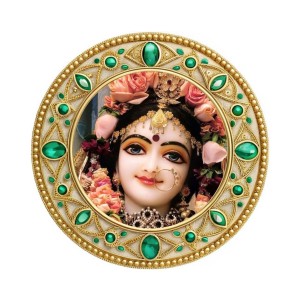 Radhaa Rani Fridge Magnet Wooden | Glossy Sublimation Print | 4x4 Inch | Strong Magnet Back | Decorative Magnet for Fridge, Almirah & Temple Decor (F23793)