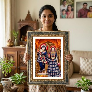 Radhaa Krishna Decorative Photo Frame With White Mount | Premium Wall & Tabletop Picture Frame | Home, Office & Temple Decoration | 8x12 Inch (Pack Of 1) (F31457) Radhaa Krishna Decorative Photo Frame With White Mount | Premium Wall & Tabletop Picture Frame | Home, Office & Temple Decoration | 8x12 Inch (Pack Of 1) (F31457)