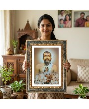 Sri Ramakrishna Paramahamsa Decorative Photo Frame With White Mount | Premium Wall & Tabletop Picture Frame | Home, Office & Temple Decoration | 10x14 Inch (Pack Of 1) (F33204)